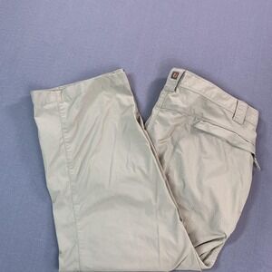Royal Robbins Pants Mens 38x26 Fit Beige Nylon Stretch Hiking Travel Zip Pocket
